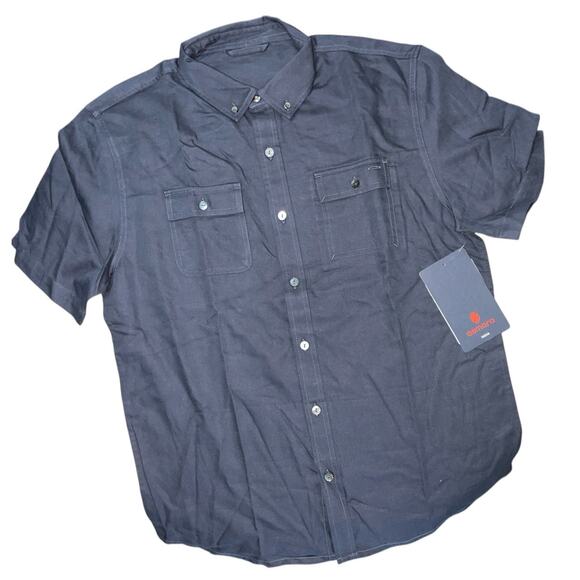 Asmara Charcoal Grey Button Down Utility Shirt Large NEW - Picture 2 of 8